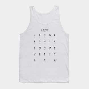 Classical Latin Alphabet, Language Learning Chart White Tank Top